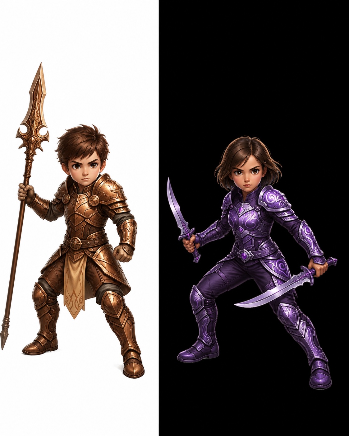 Ilustración de Tarik y Toa de niños